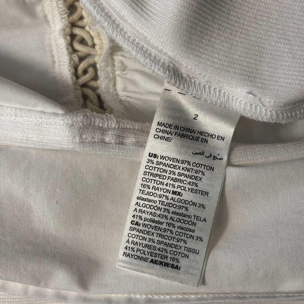 Chicos Zenergy White Zip-Up Jacket With Crochet Trim Chicos Size 2 - Picture 11 of 14